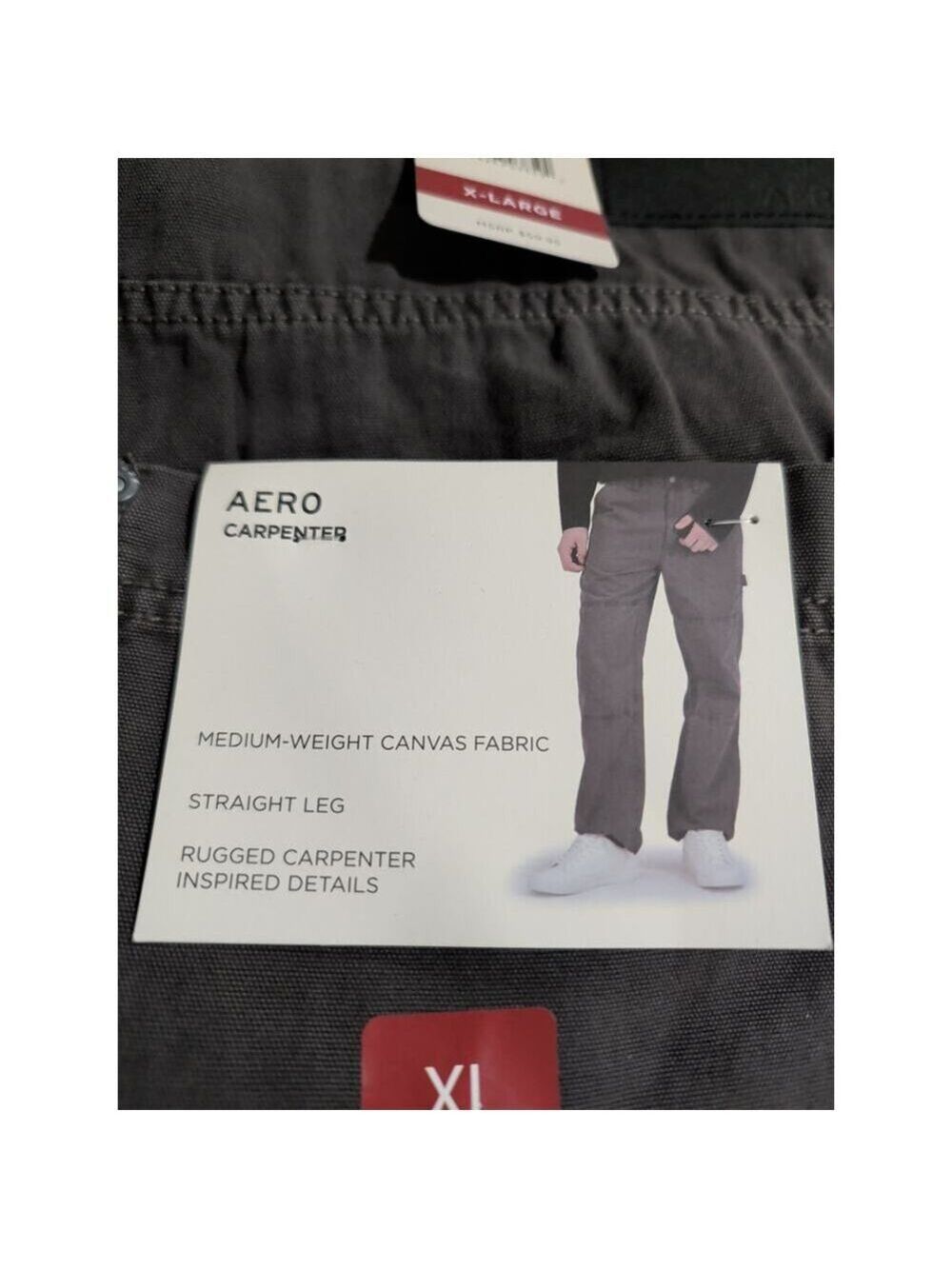 Aeropostale Men's Carpenter Pant Charcoal Gray Size XL